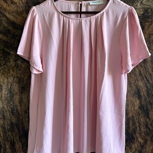 Zenana Outfitters Pink Pleated Blouse